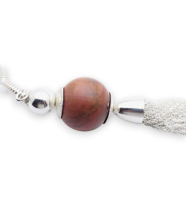 pendentif pompon argent