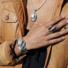 bague argent bois fossilisé bijoux