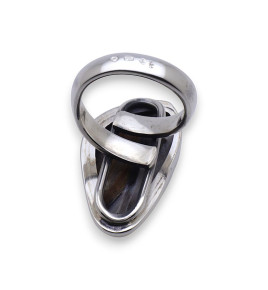 bague argent bois fossile femme