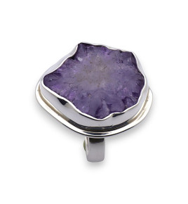 bague argent avec améthyste