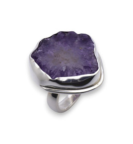 bague argent avec pierre améthyste