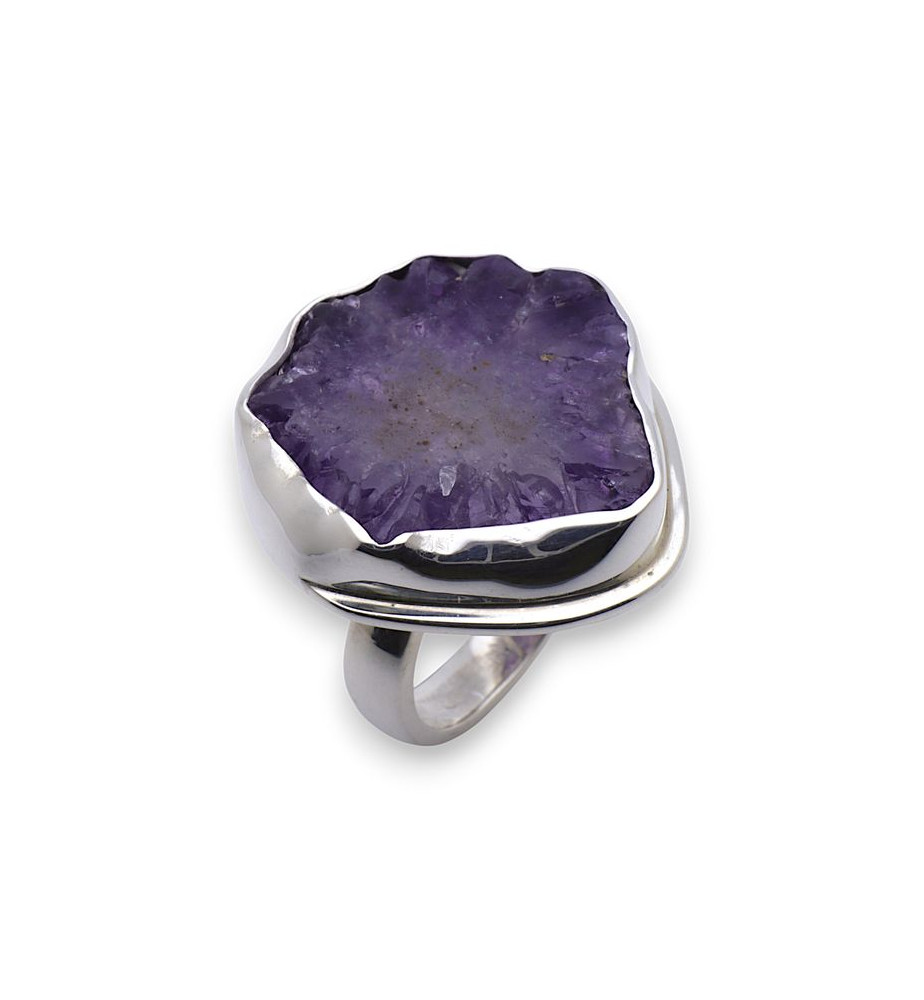 bague argent avec pierre améthyste