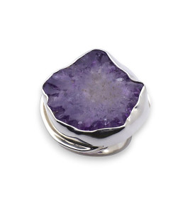bague argent pierre améthyste