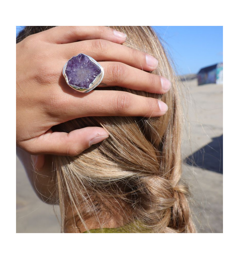 améthyste bague argent