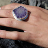 bague amethyste fleur
