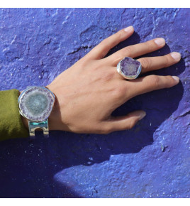 bague améthyste stalactite argent