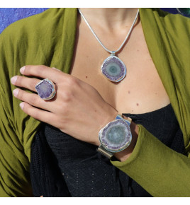 silver ring amethyst stone