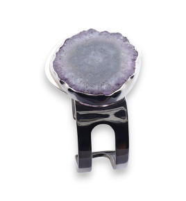 bracelet manchette argent pierre amethyste