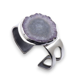 bracelet manchette argent pierre femme