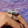Bague en argent 925 empierrée d'une grande améthyste stalactite