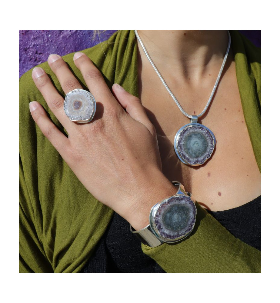 grosse bague argent améthyste