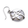 Boucles d'oreilles rondes argent et nacre blanche
