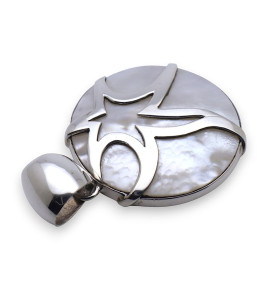 nacre blanche pendentif argent