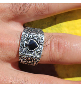 bague onyx argent homme