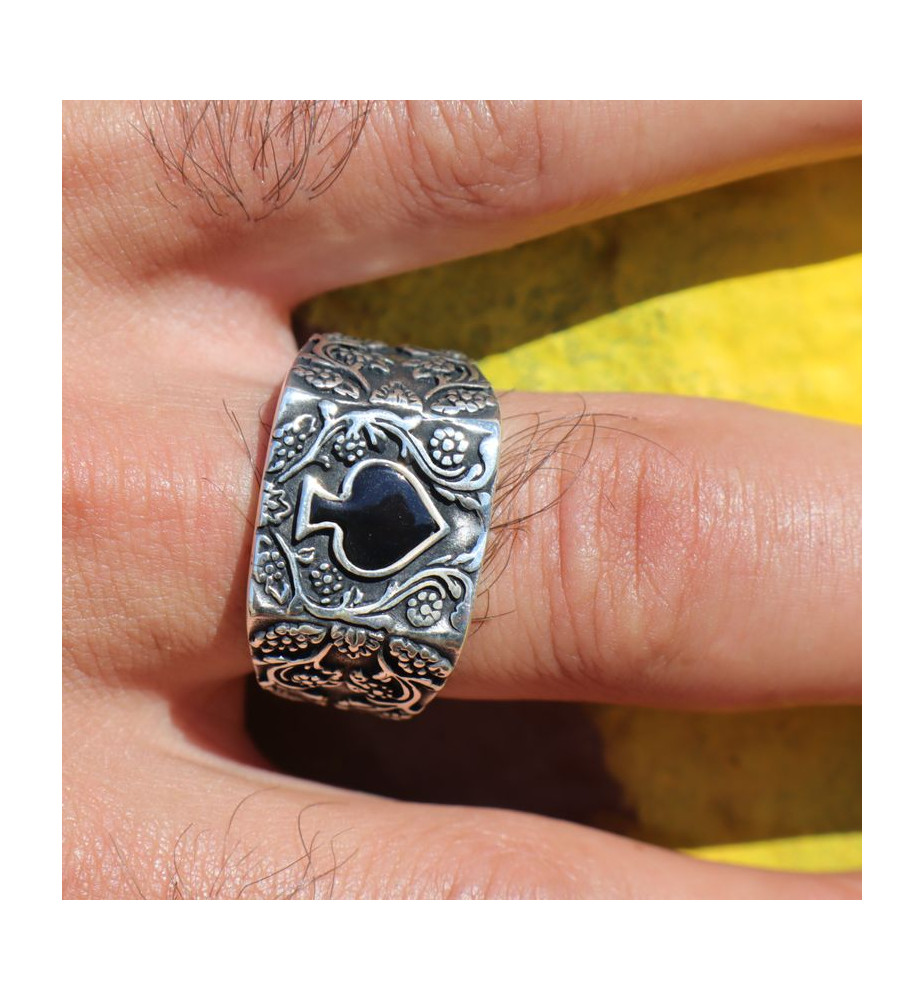 bague onyx argent homme