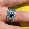 bague onyx argent homme