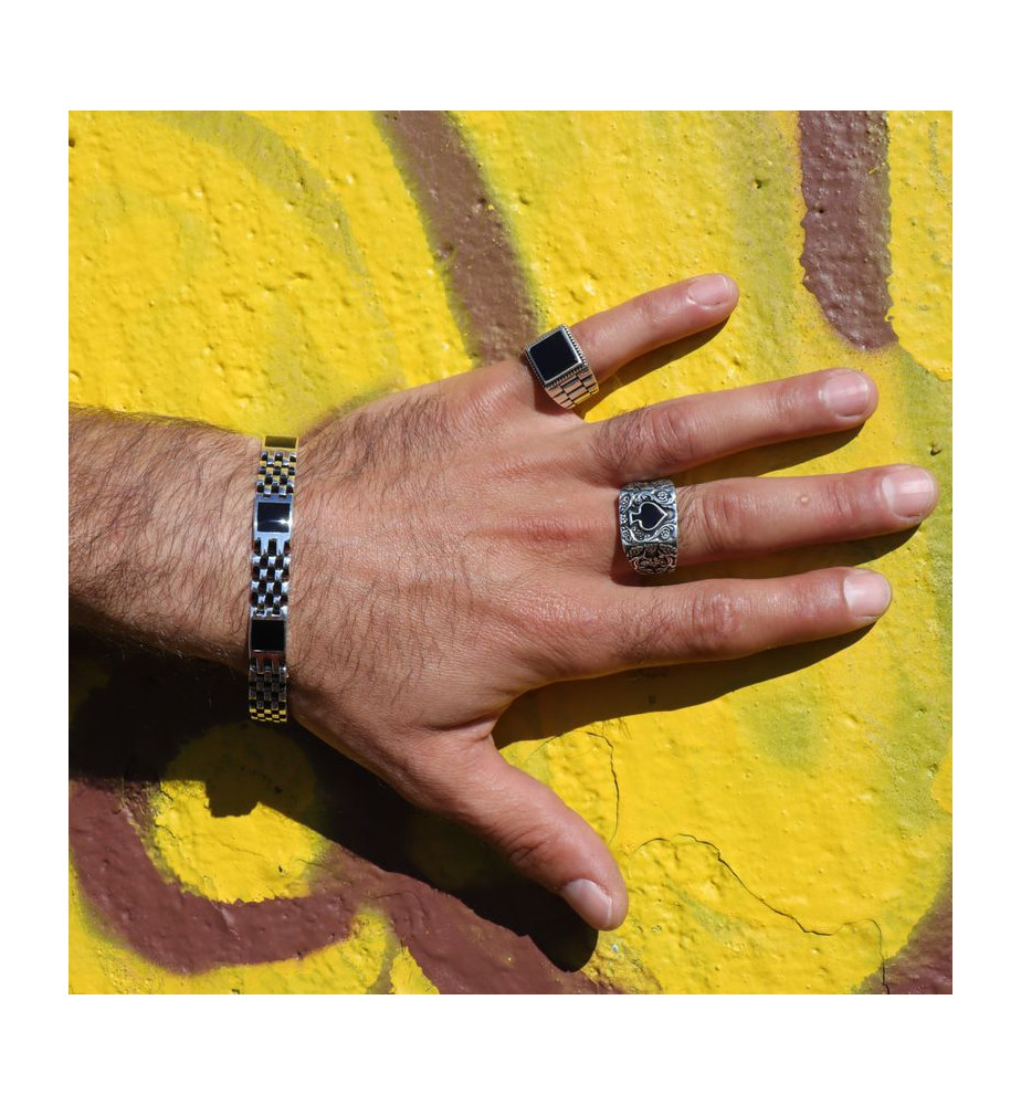 onyx bague homme