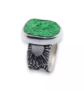 bague argent uvarovite