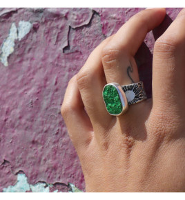 uvarovite bague argent