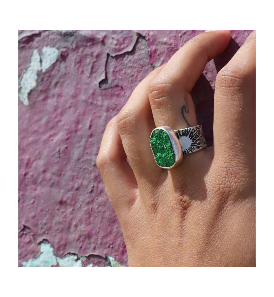uvarovite bague argent