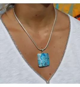 apatite bleue pendentif argent