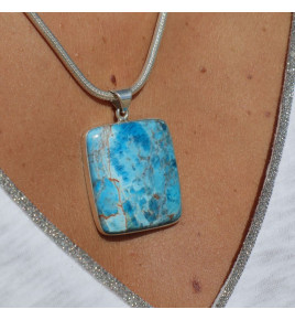 pendentif apatite bleue argent