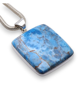 apatite bleue pendentif argent