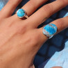 apatite bleue bague argent