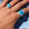 apatite bleue bague argent