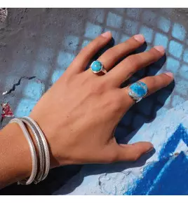 bague apatite bleue