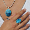 apatite bleue pendentif argent
