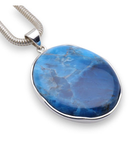 pendentif apatite bleue argent