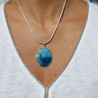 pendentif argent apatite bleue