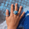 apatite bleue bague argent