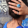 bague argent avec pierre apatite