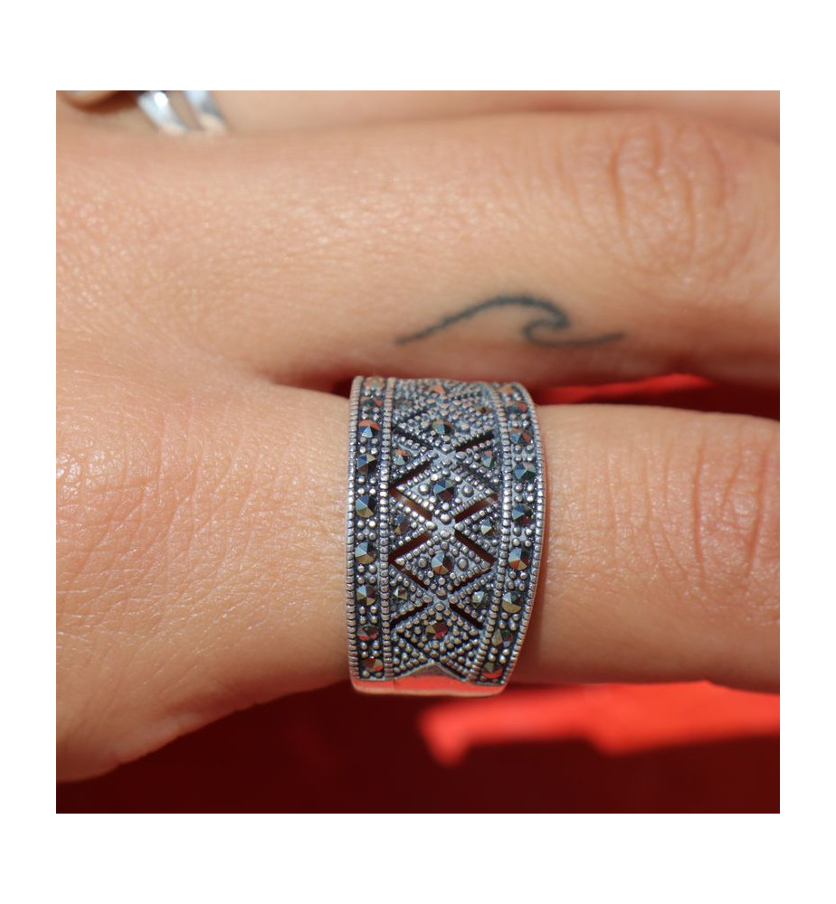 bague argent marcassite