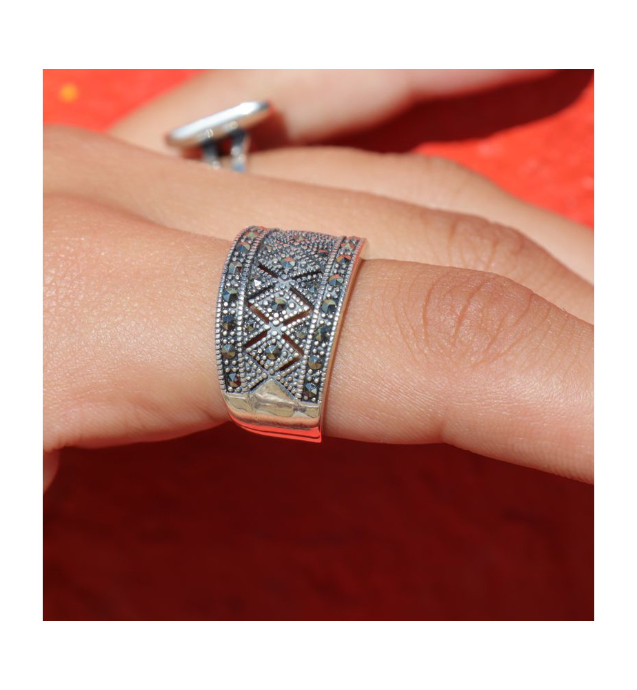 bague argent marcassite