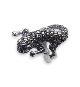 bague argent lezard