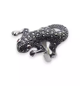 bague argent lezard