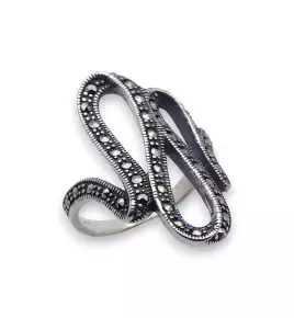 bague argent marcassite femme
