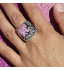 bague argent avec cobalto calcite