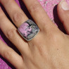 bague argent avec cobalto calcite