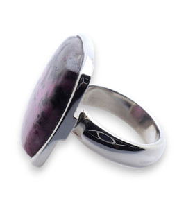 bague argent avec pierre rose