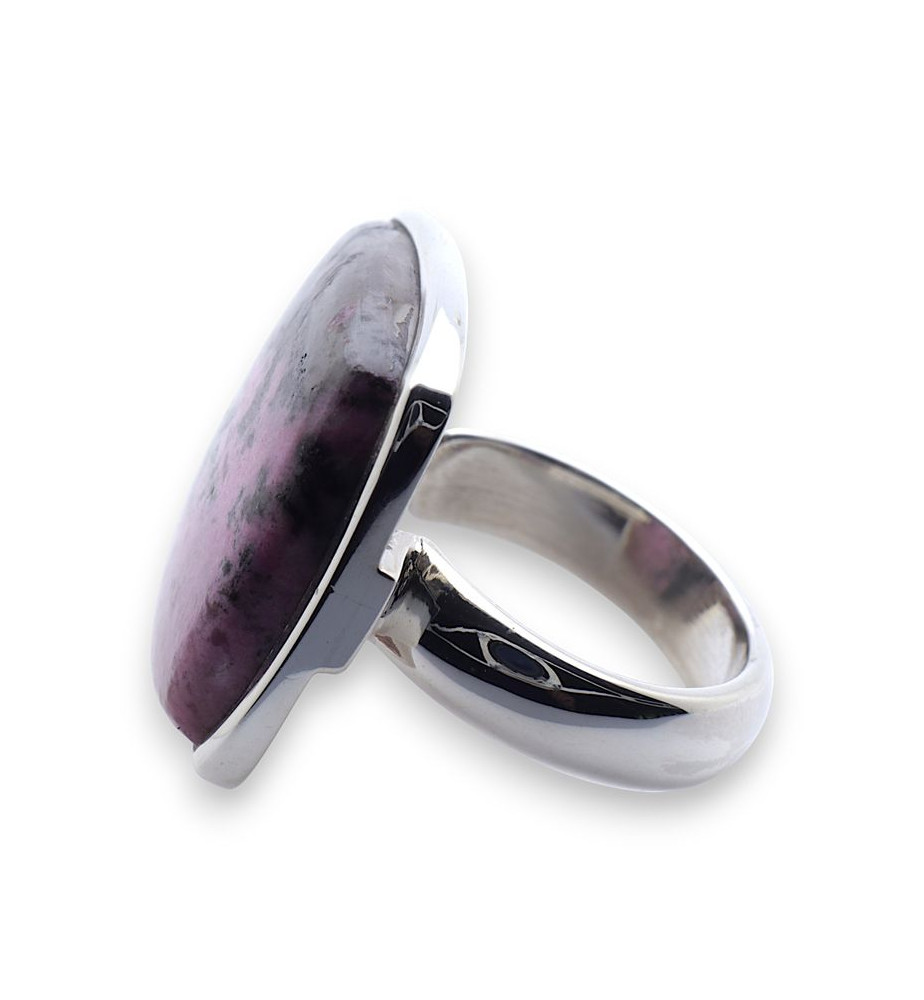 bague argent avec pierre rose