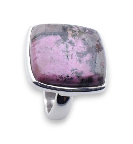 bague argent pierre rose