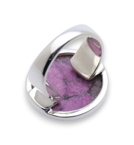 bague argent pierre rose