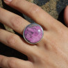 bague argent avec pierre rose