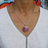 pendentif argent cobalto-calcite