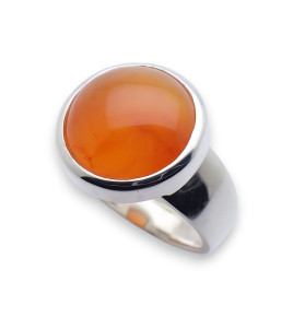 bague argent et cornaline