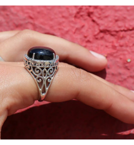 bague onyx noir